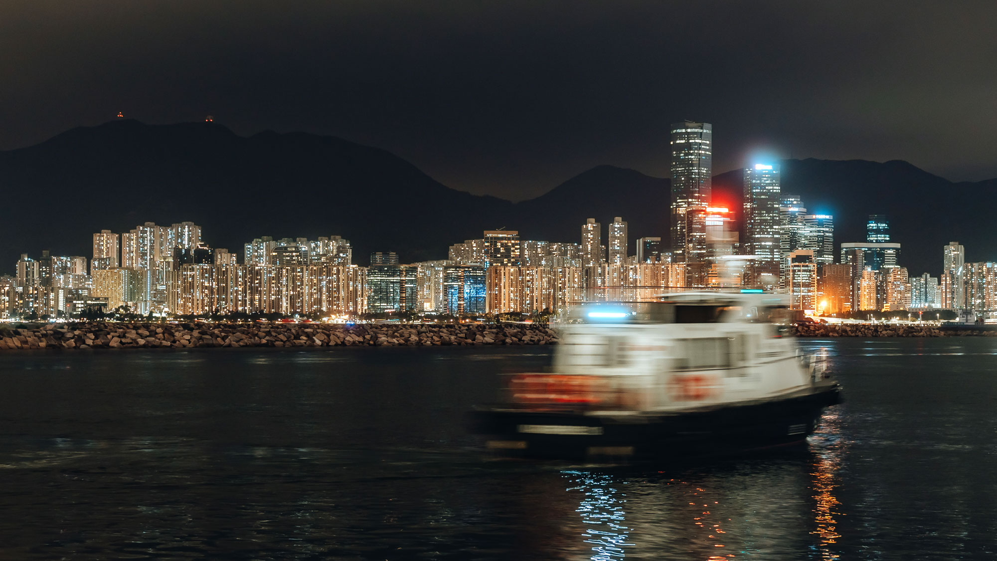 night scene of hong kong