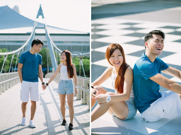 outdoor shoot at the singapore sports hub