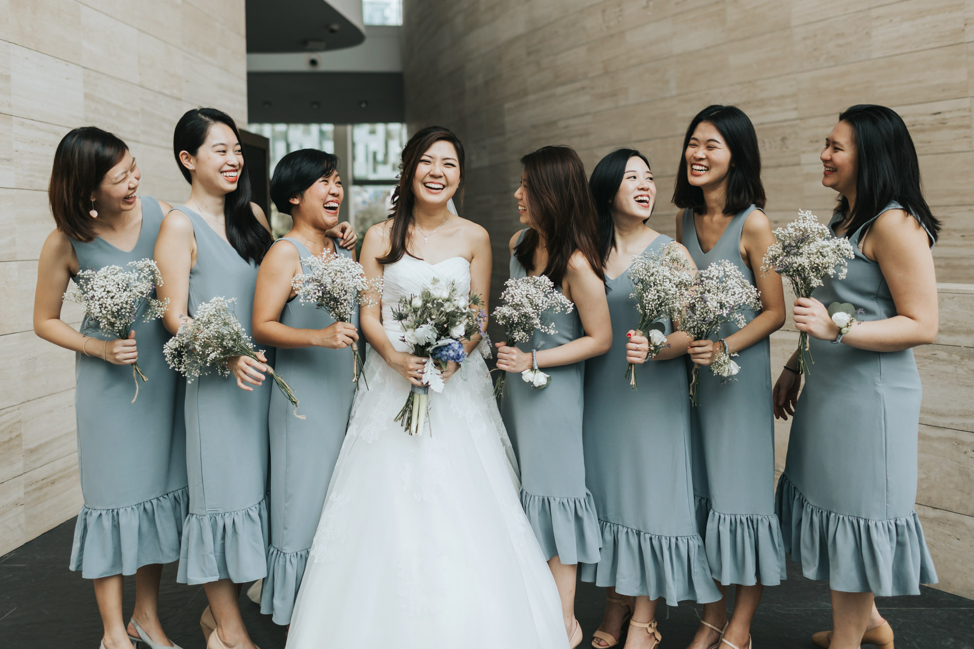 bride with bridesmaids