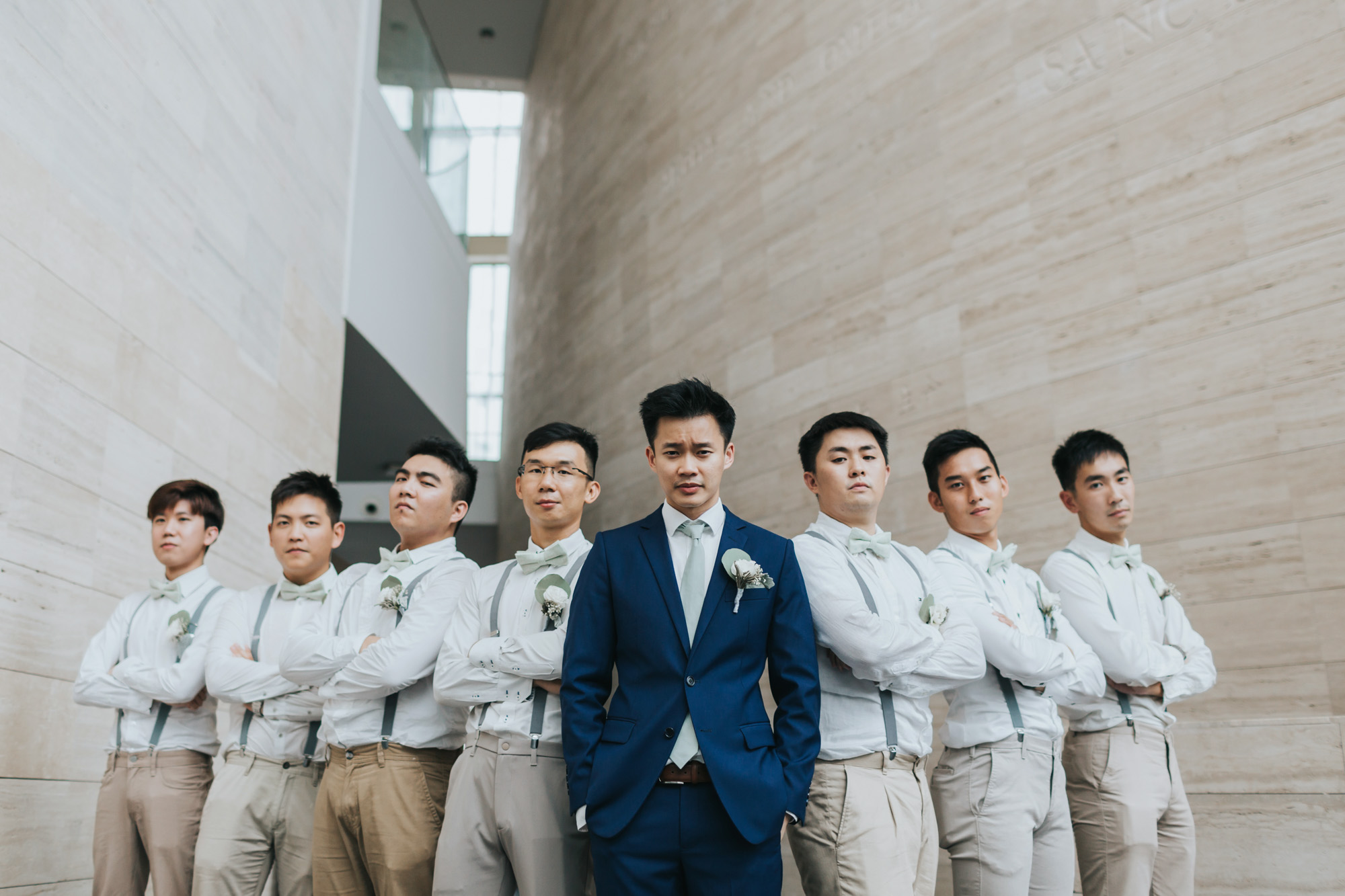 bridegroom and his groomsmen