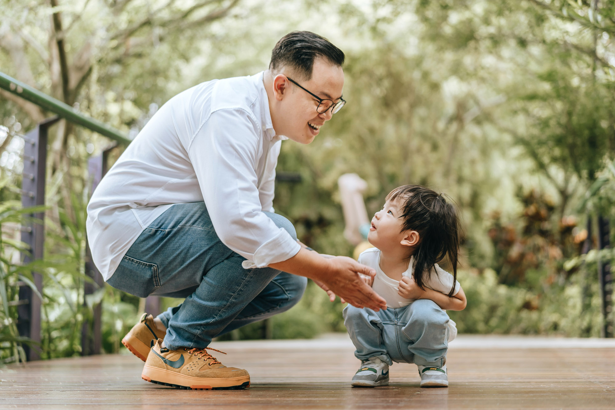 A father and son moment.