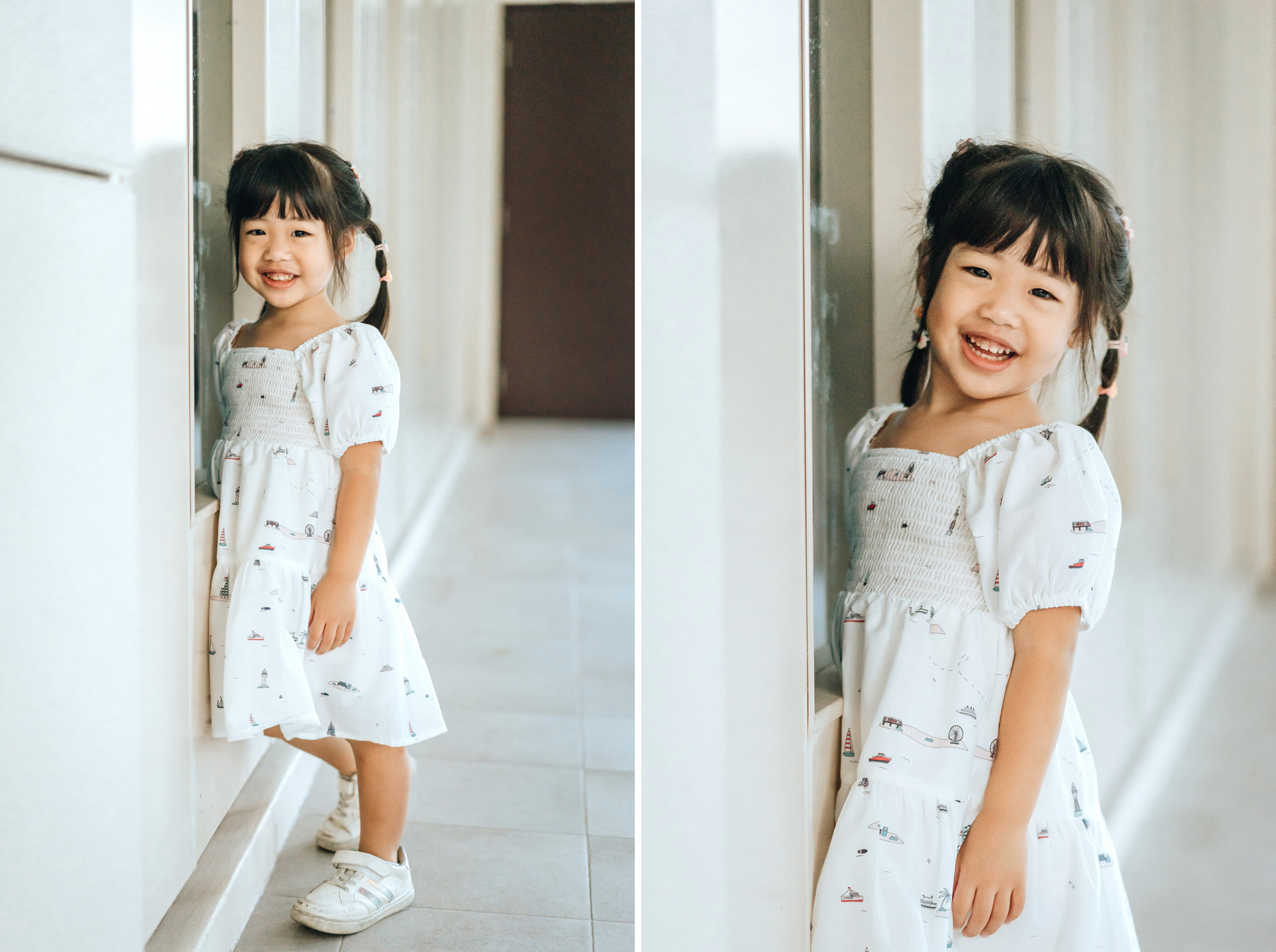 cute daughter smiling at the camera