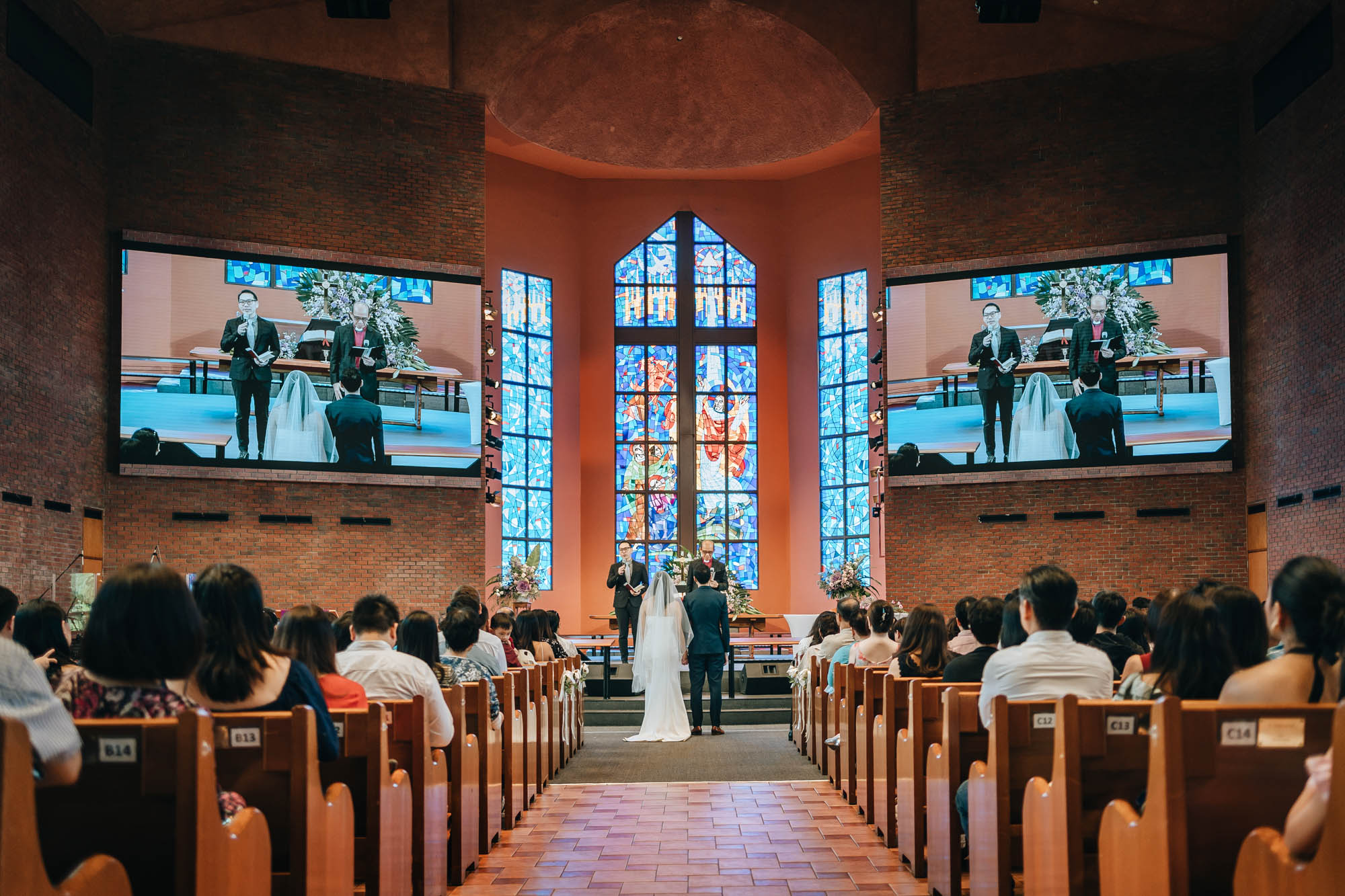 pastor giving sermon during the wedding ceremony