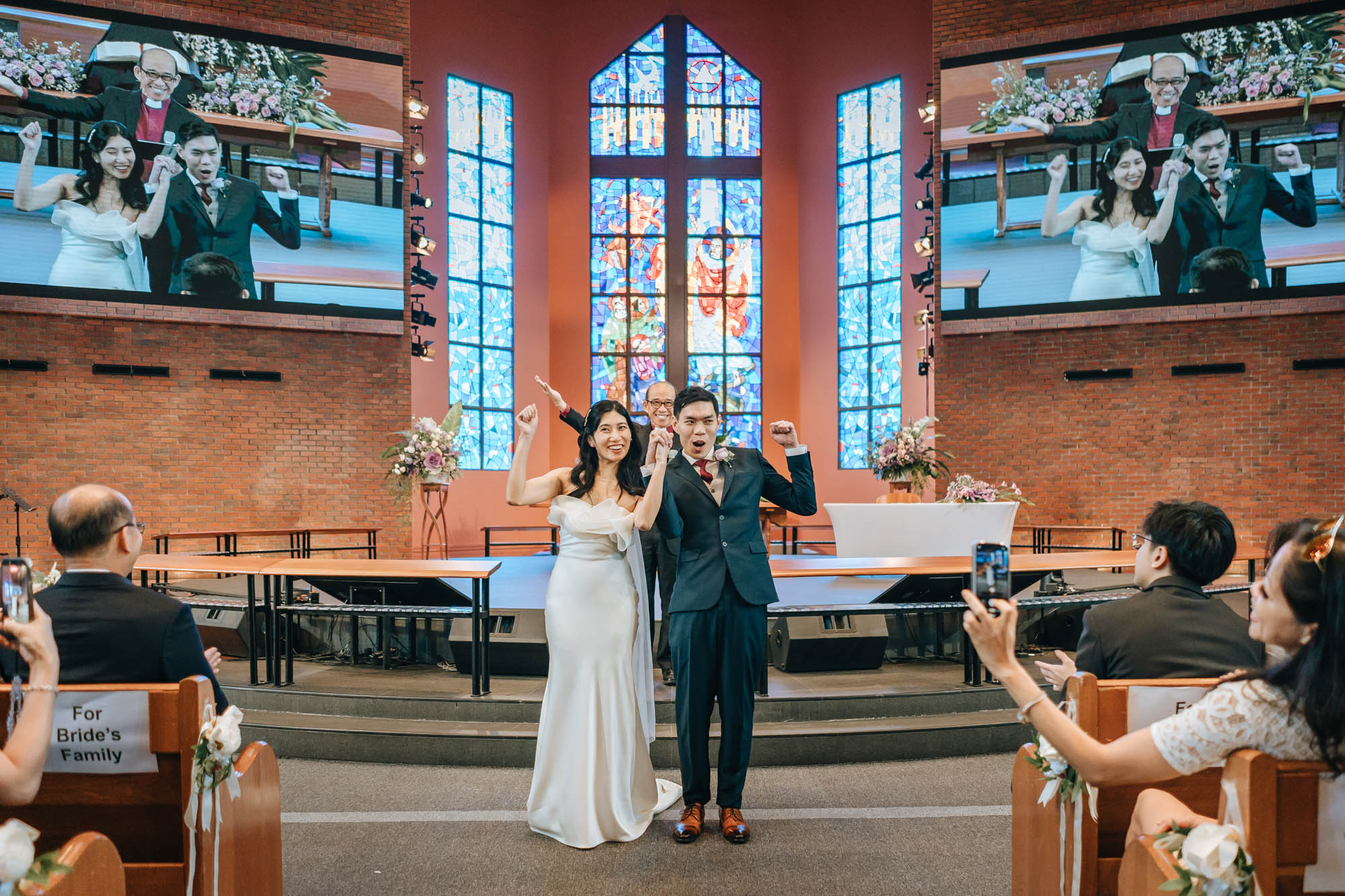 Pastor pronounces the couple husband and wife