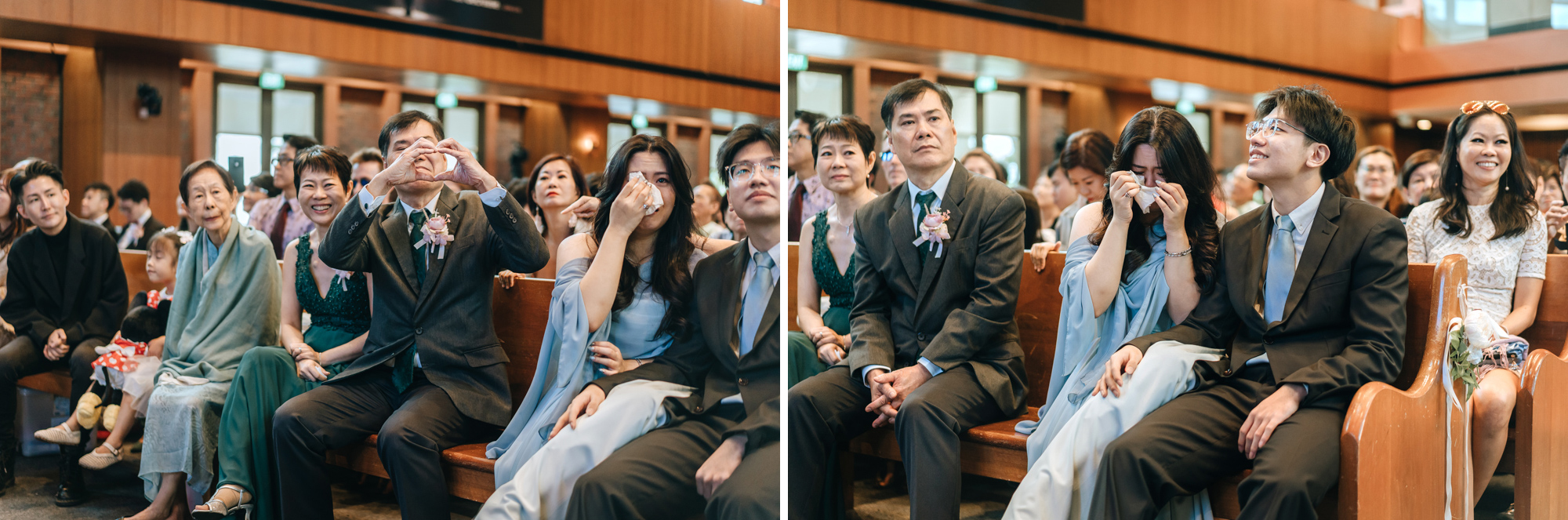 wedding guests touched by the heartfelt speeches