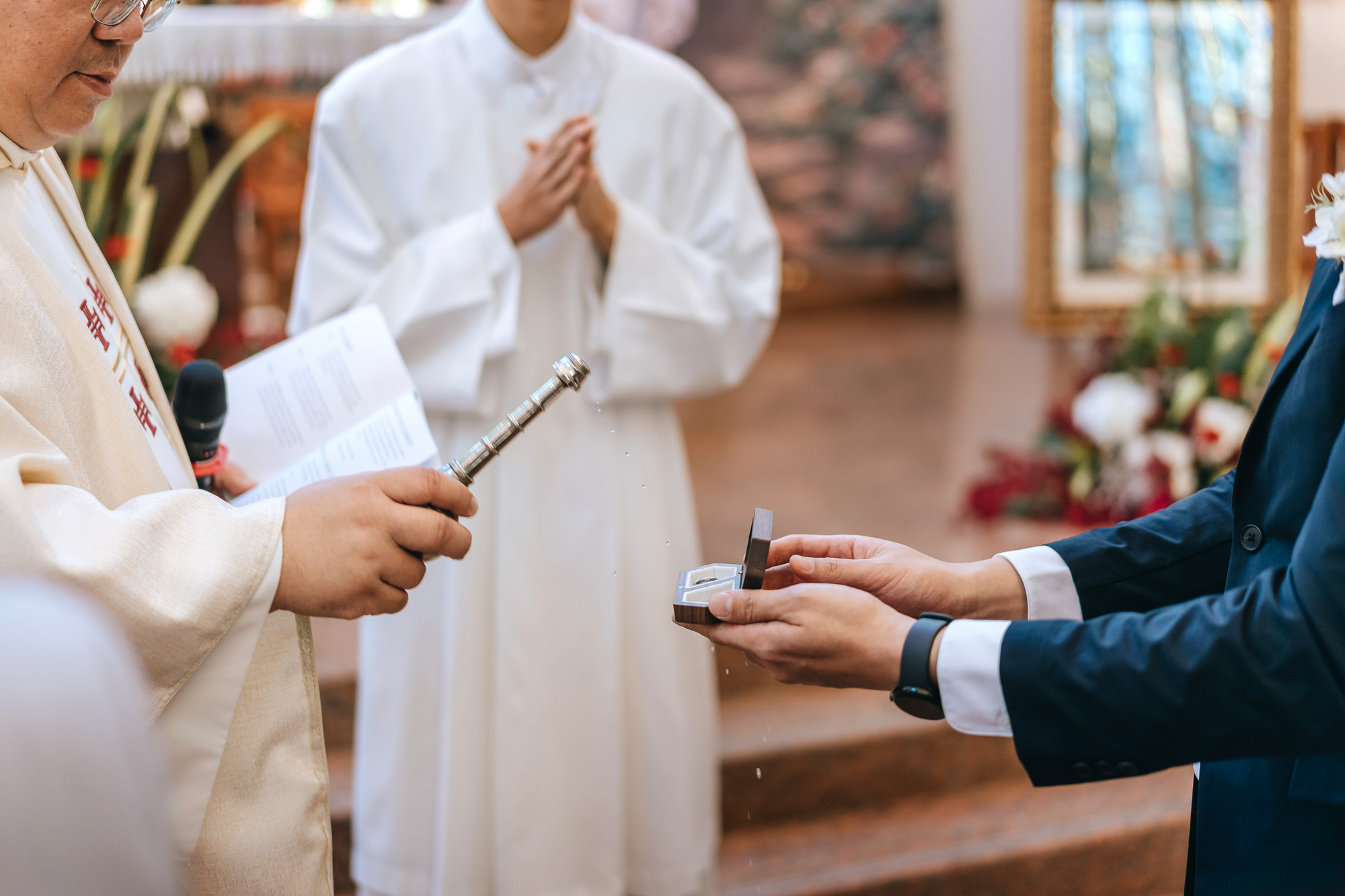 blessing the wedding rings