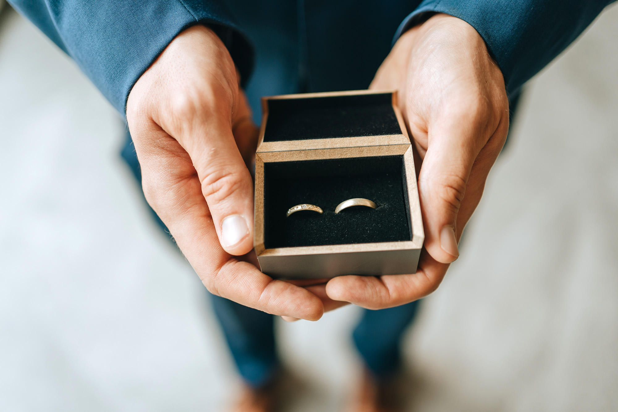 wedding rings in a box
